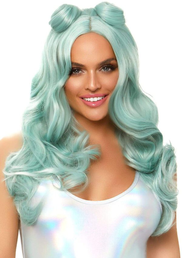 Long Beachy Buns Wig - Sage - Image 2