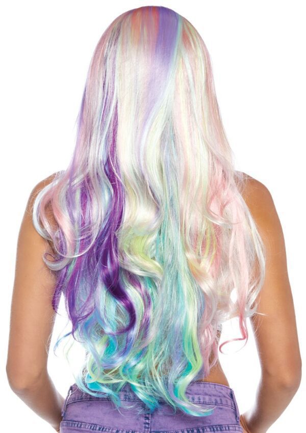 Pastel Rainbow Long Wavy Wig - Image 2