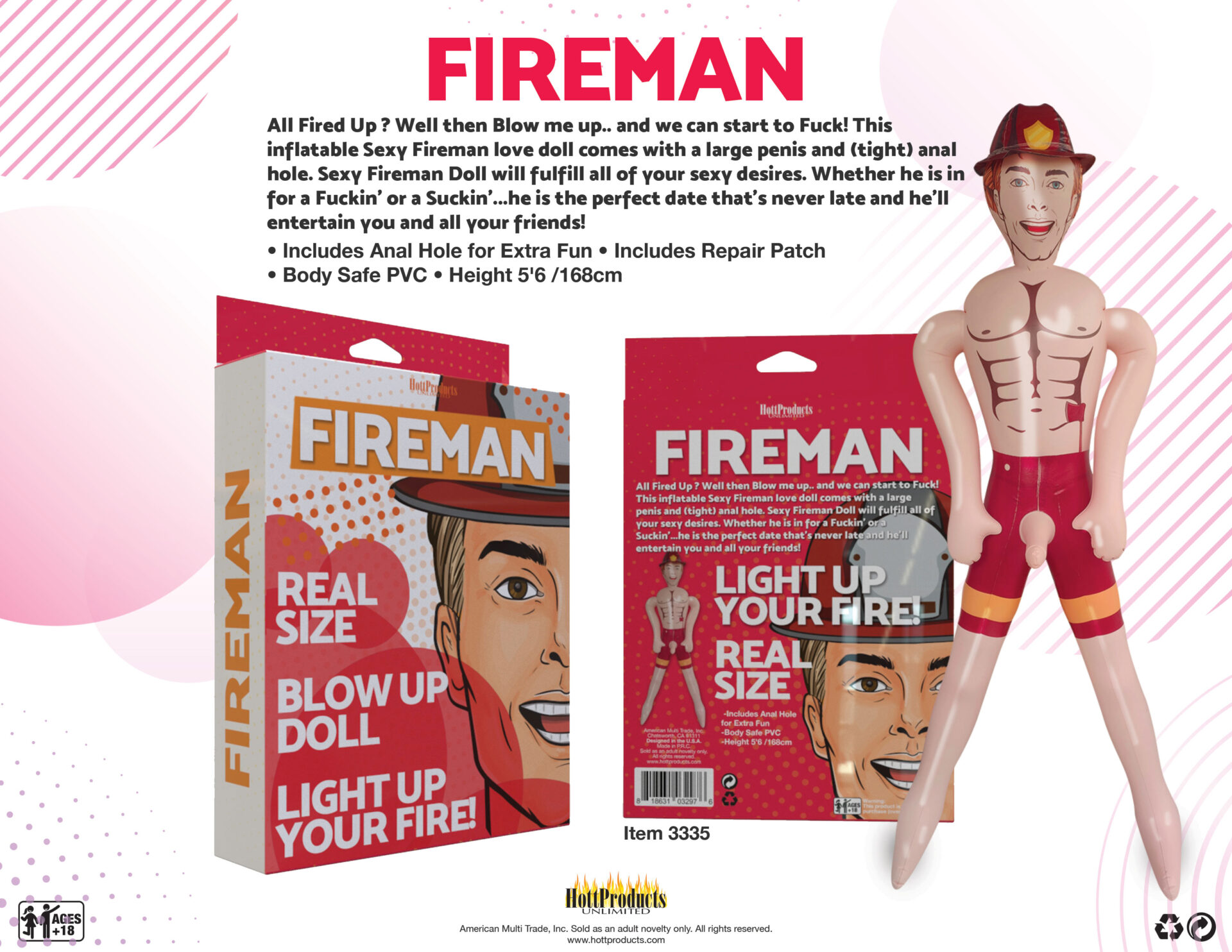 Fireman – Inflatable Party Doll