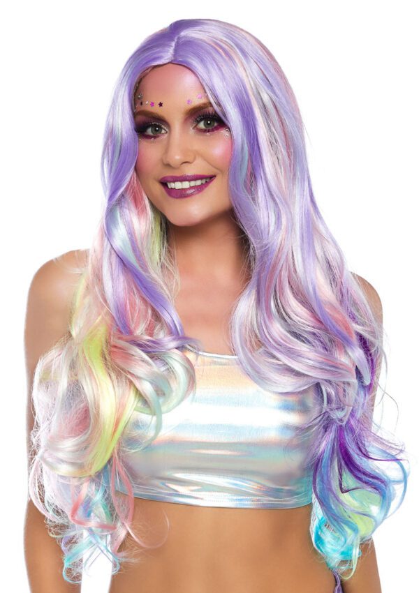 Pastel Rainbow Long Wavy Wig