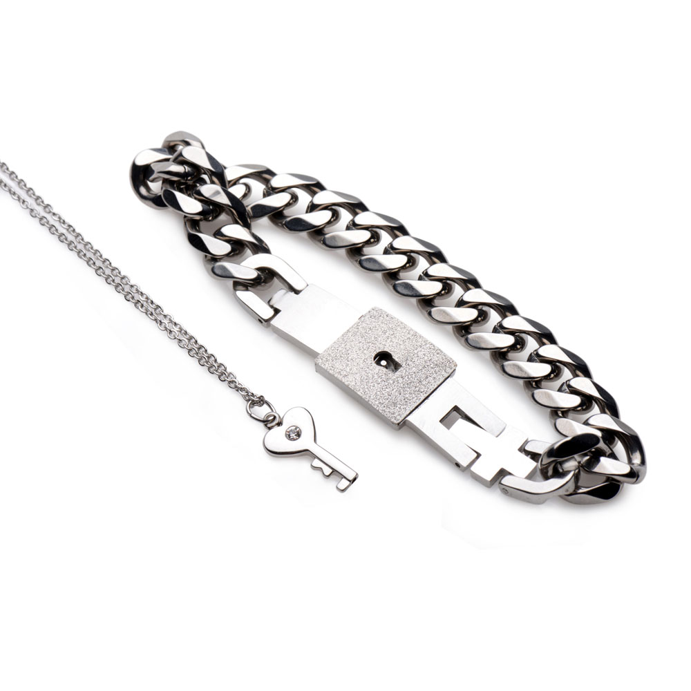 Chained Locking Bracelet and Necklace
