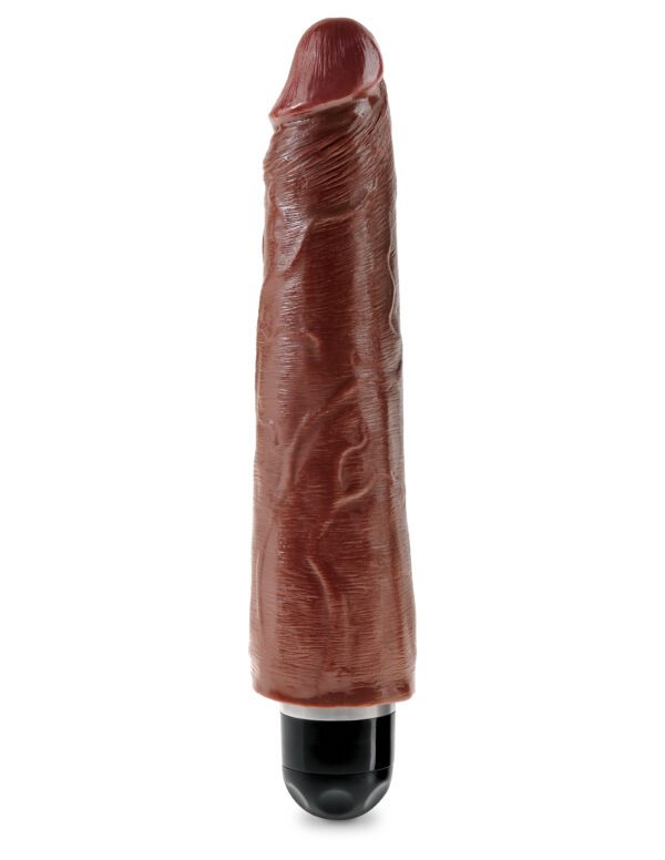 King Cock 9" Vibrating Stiffy Brown