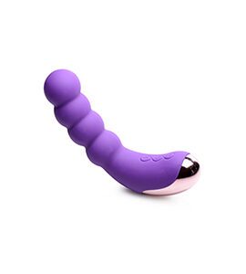 Silicone Beaded Vibrator - Violet