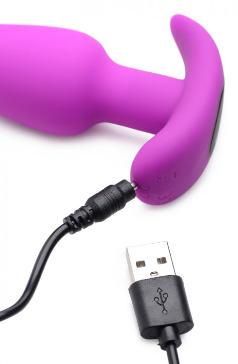 Silicone Butt Plug With Remote Purple