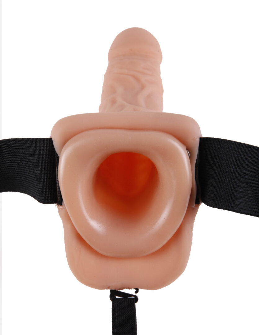 9 Inch Hollow Strap On With Balls Flesh