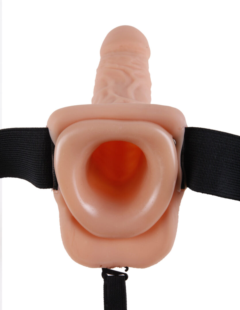 7 Inch Hollow Strap On With Balls Flesh