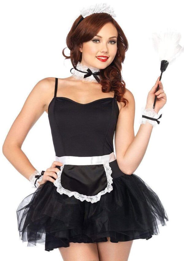 Black and White Lace French Maid Costume Kit