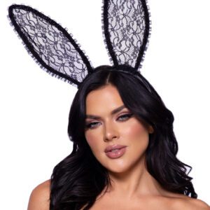 Ruffle Trimmed Bendable Lace Bunny Ears