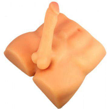 Buttocks-shaped silicone sex toy with erect penis