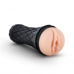 Black textured adult male masturbator toy sleeve