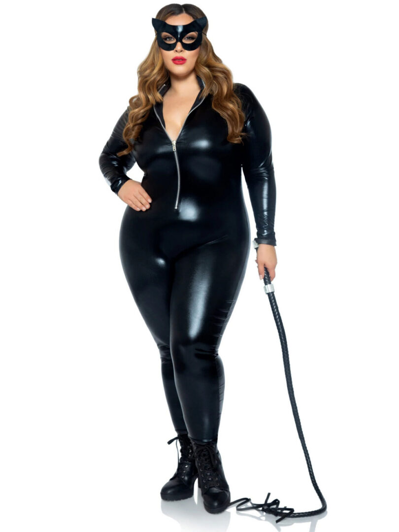 Lame Zipper Front Catsuit - Image 3